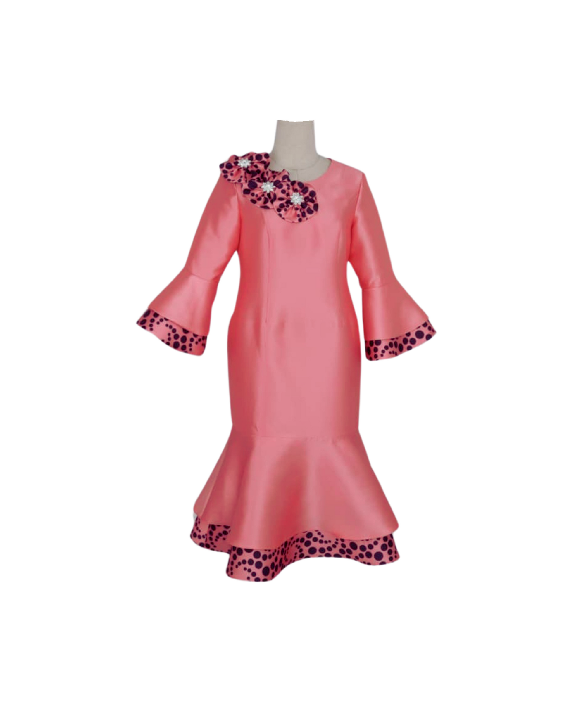 Elegant twill mermaid church dress, women's formal Christian worship attire