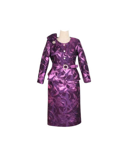 Women's brocade skirt suit for church, elegant two-piece Christian formal outfit