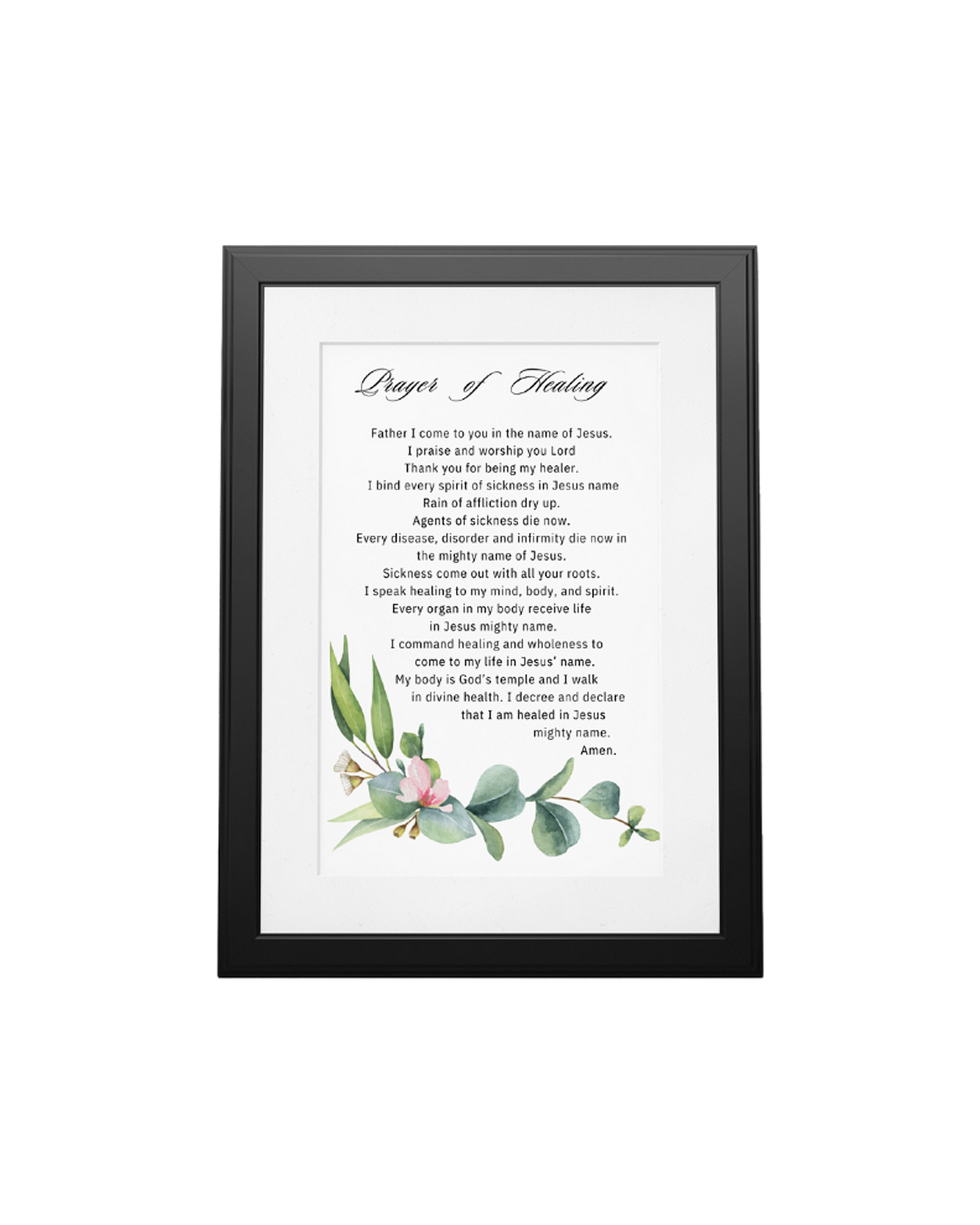 Christian Prayer of Healing wall art, scripture-based healing prayer print for faith-filled spaces