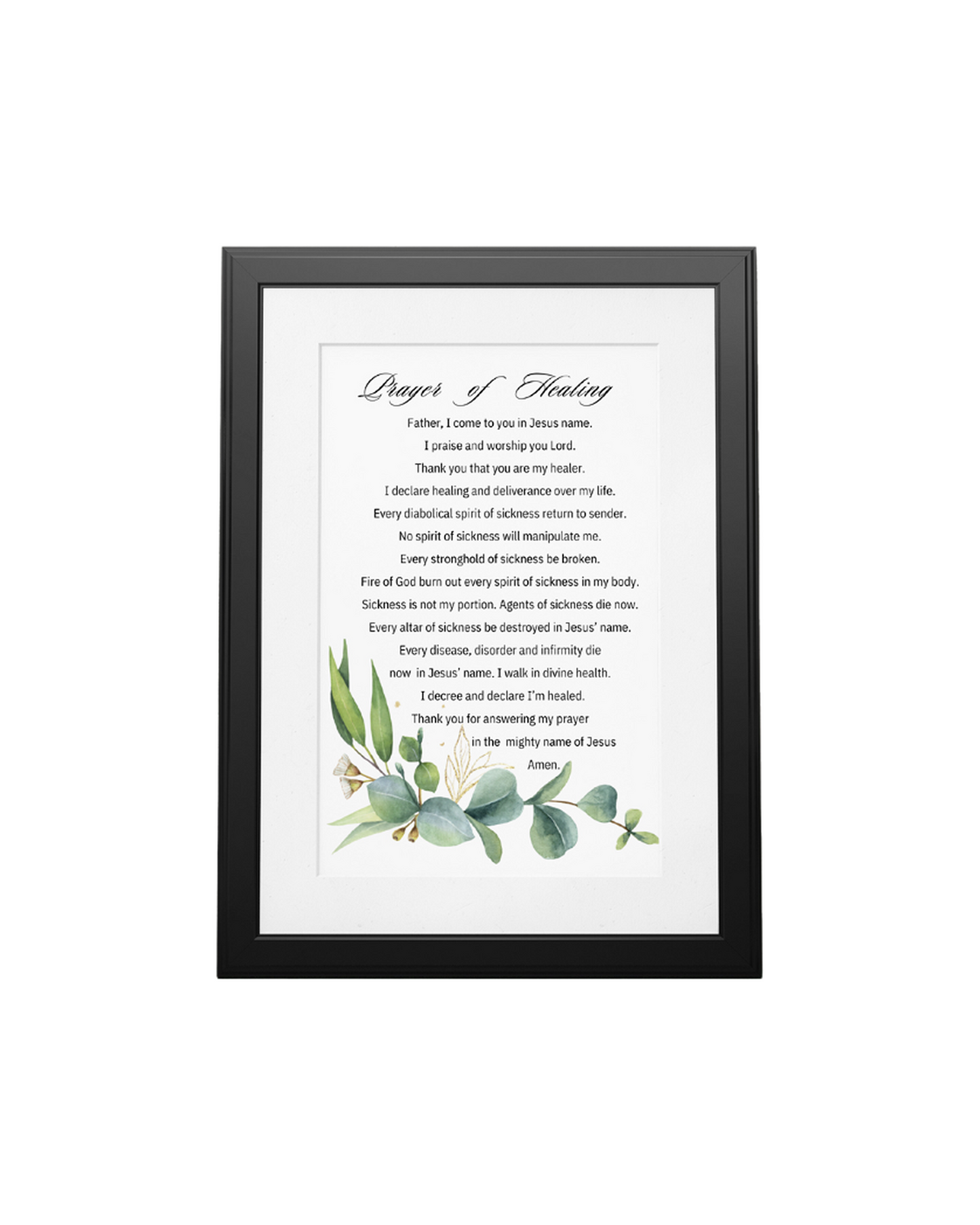 Christian Prayer for Healing wall art, inspirational scripture art print for home decor