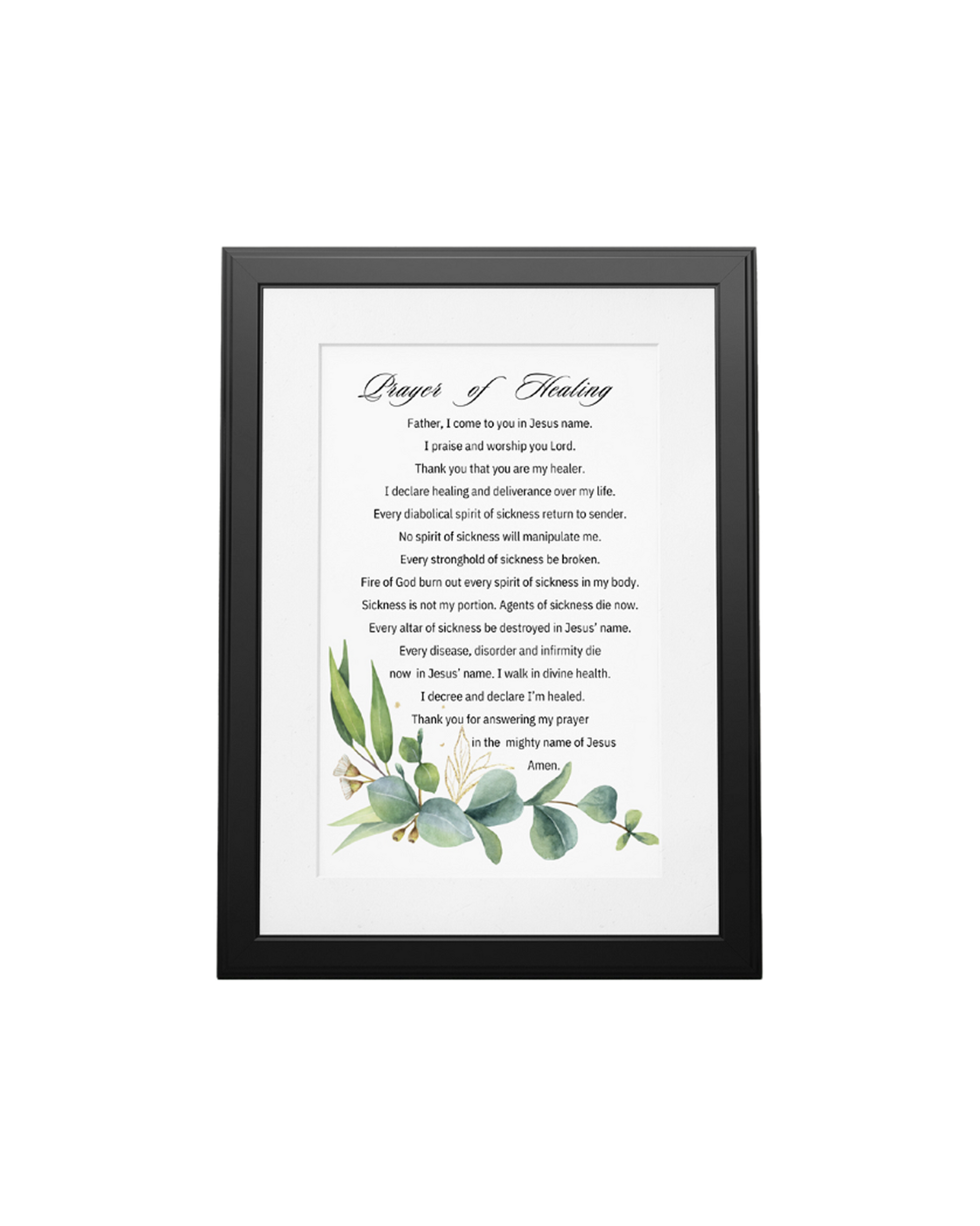 Christian Prayer for Healing wall art, inspirational scripture art print for home decor