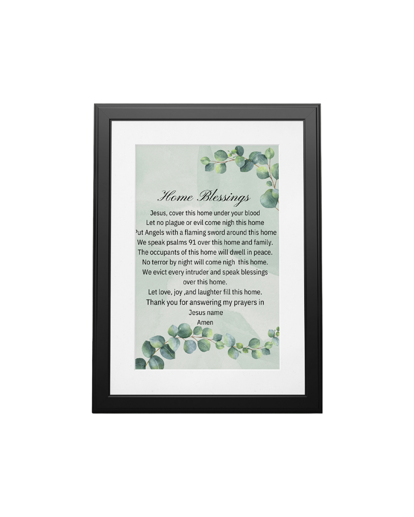 Christian Home Blessing Prayer wall art, faith-inspired scripture print for entryway or living room
