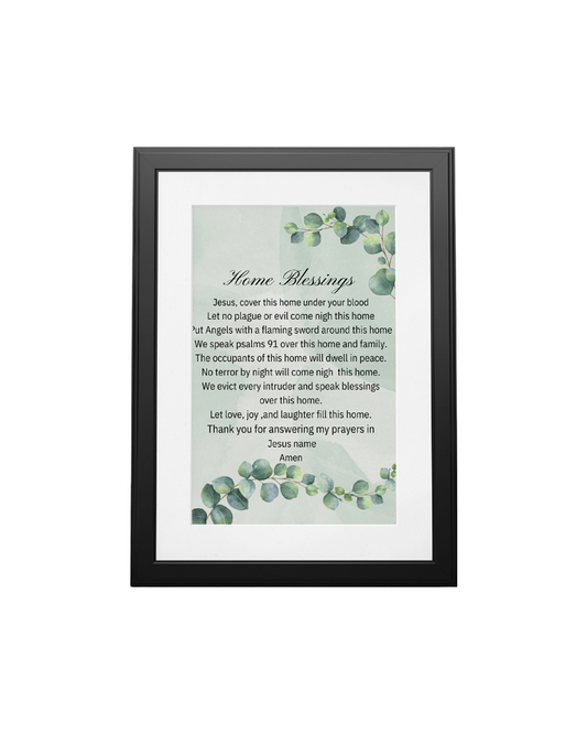 Christian Home Blessing Prayer wall art, faith-inspired scripture print for entryway or living room