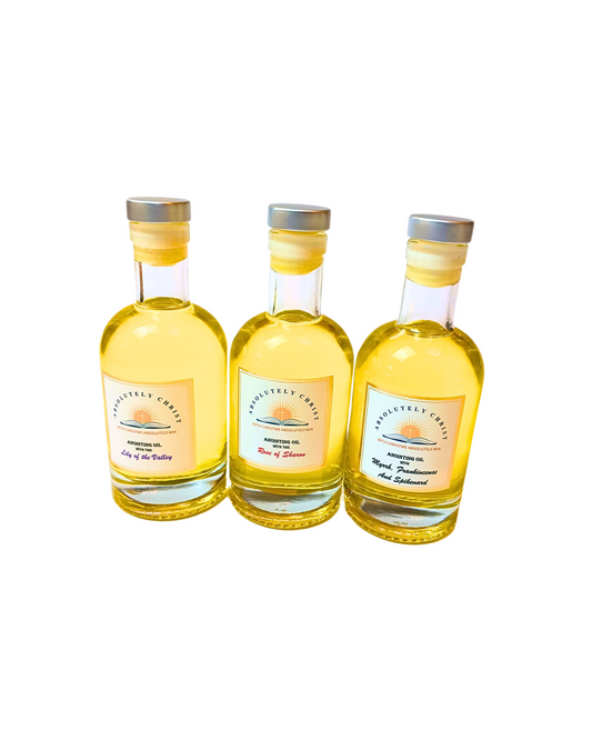 Christian anointing oil 8.5 oz, large prayer oil bottle for church and personal ministry use
