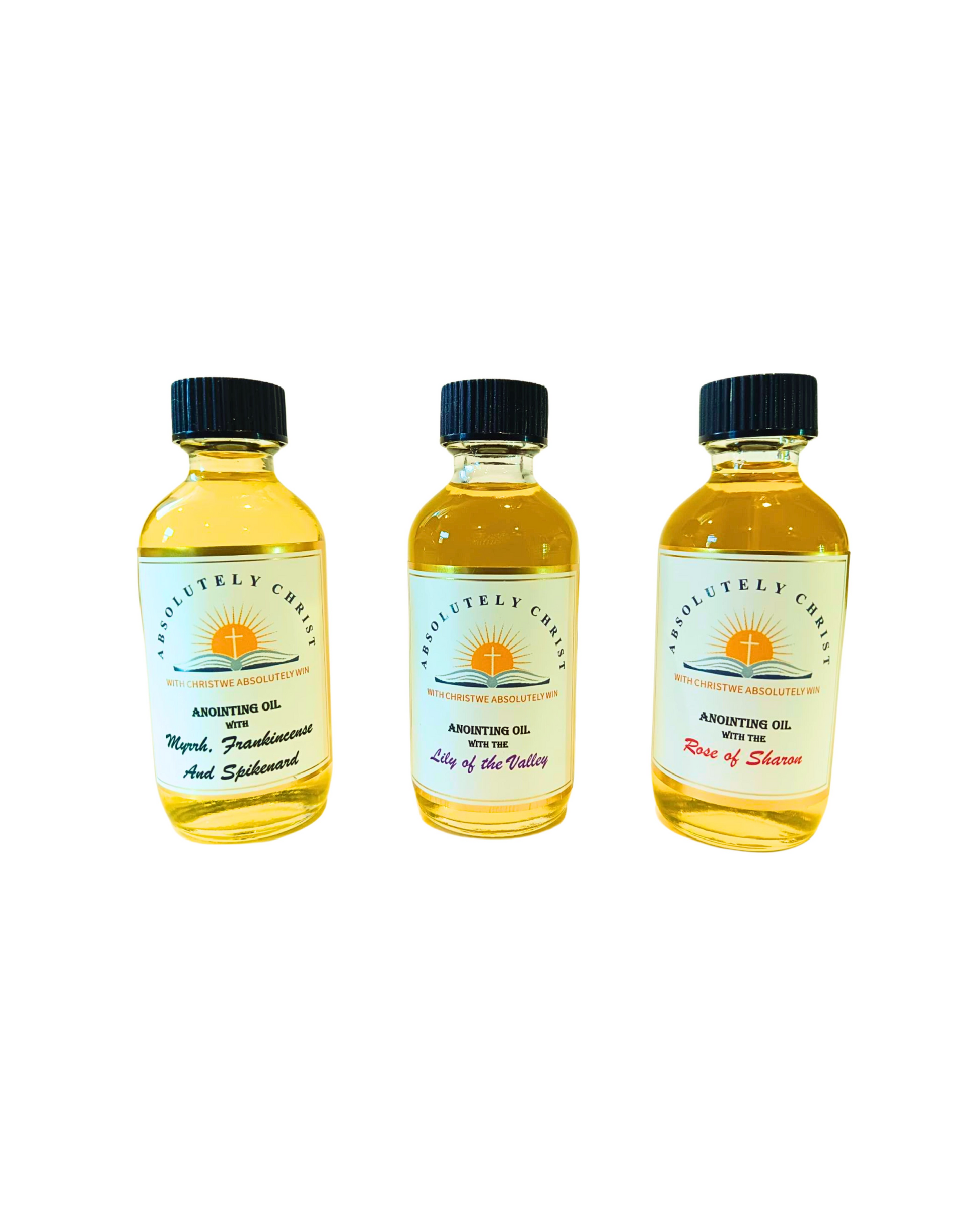 Christian anointing oil 2 oz bottle, portable prayer oil for anointing and blessing