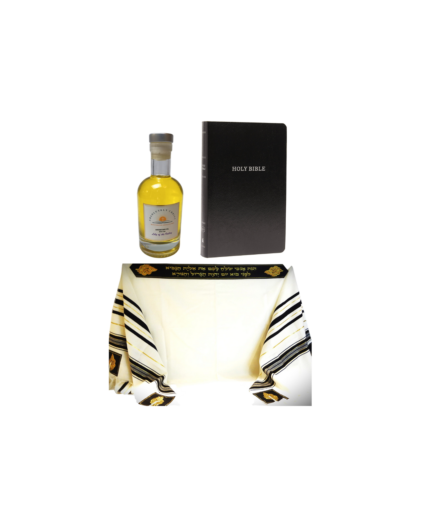 Christian Intercessor's Bundle, prayer shawl and anointing oil gift set for intercessory prayer