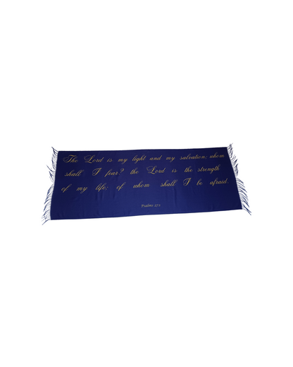 The Lord is My Light and My Salvation scripture shawl, Psalm 27:1 Christian prayer wrap