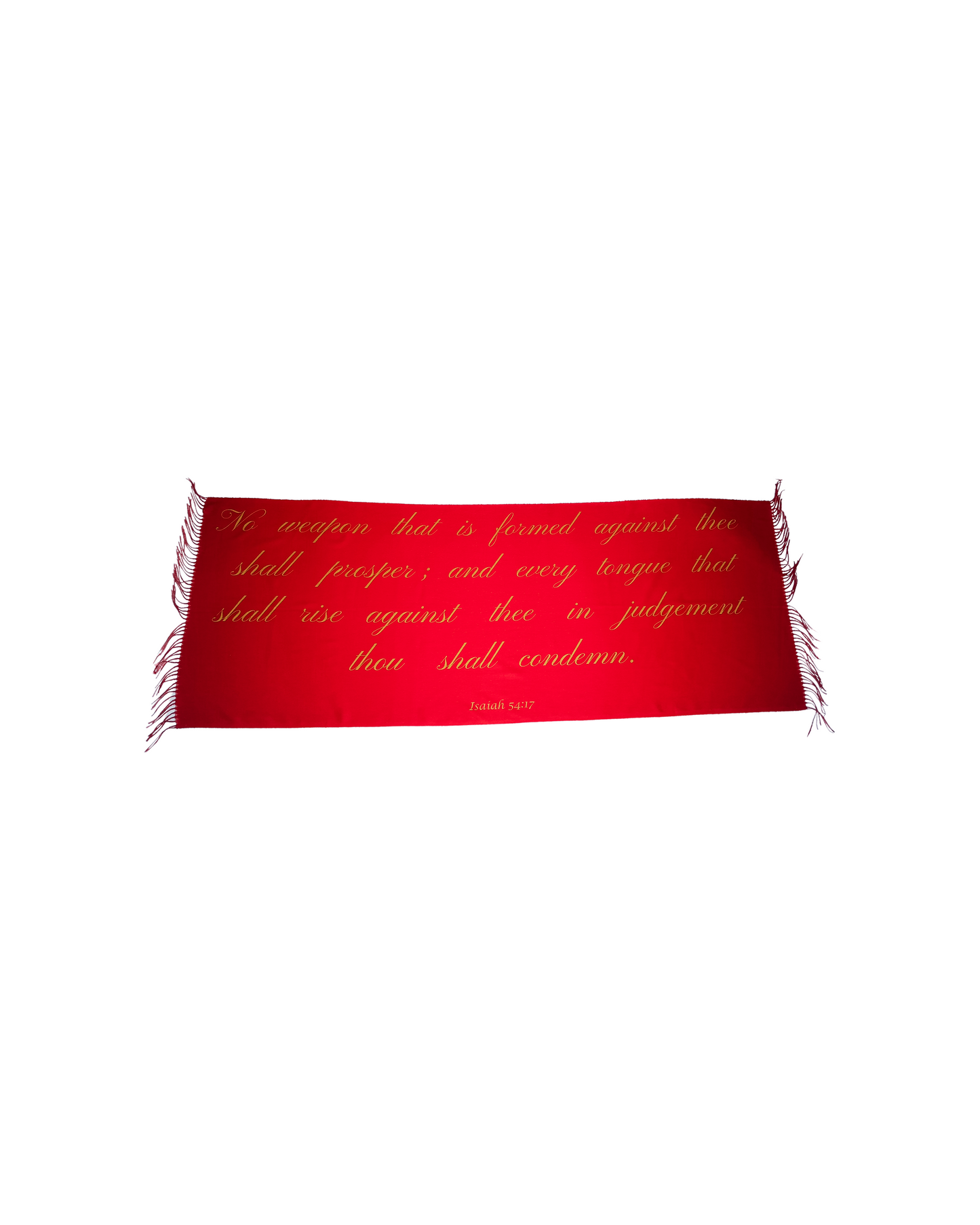 No Weapon Formed Against Me scripture shawl, Isaiah 54:17 Christian prayer wrap