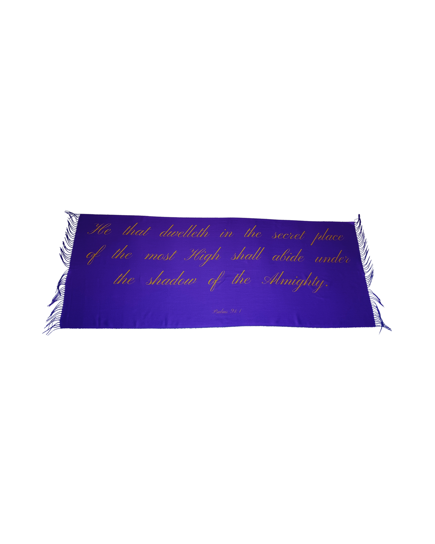 The Secret Place scripture shawl, Psalm 91 Christian prayer and worship wrap