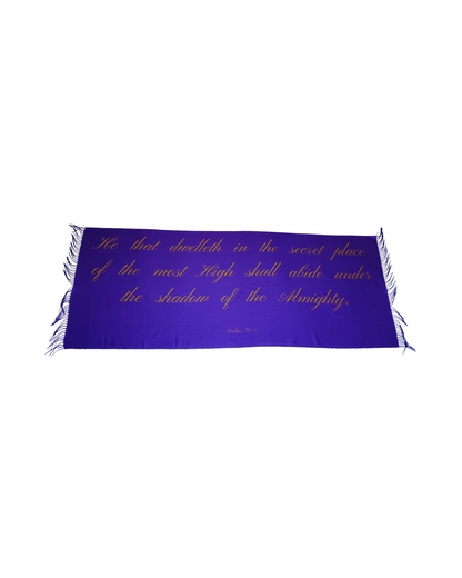 The Secret Place scripture shawl, Psalm 91 Christian prayer and worship wrap