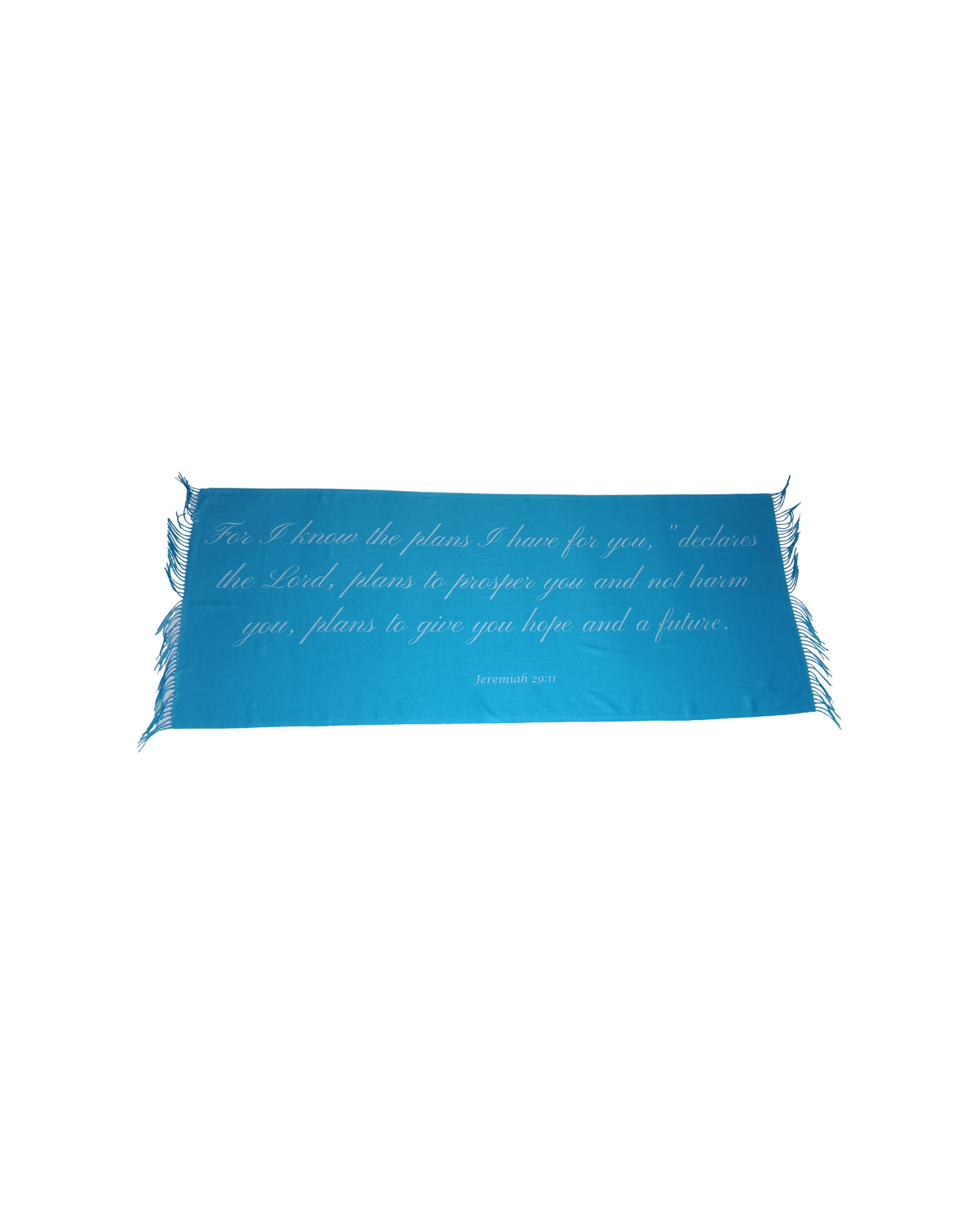 Scripture prayer shawl with Jeremiah 29:11 For I Know the Plans verse, Christian faith gift