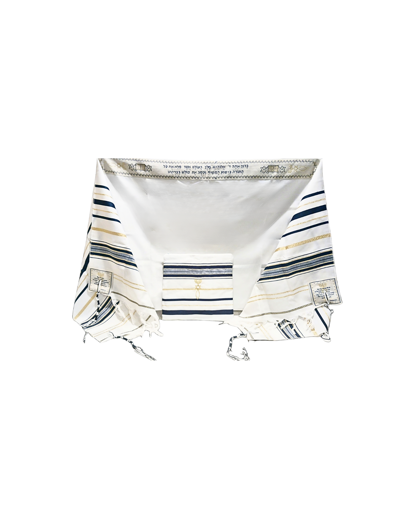 Christian prayer shawl with carrying bag, faith gift set for worship and devotion