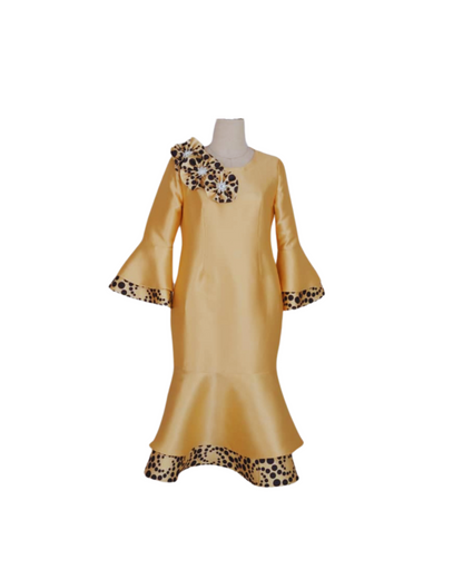 Elegant twill mermaid church dress, women's formal Christian worship attire