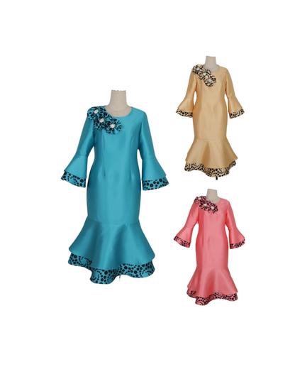 Elegant twill mermaid church dress, women's formal Christian worship attire
