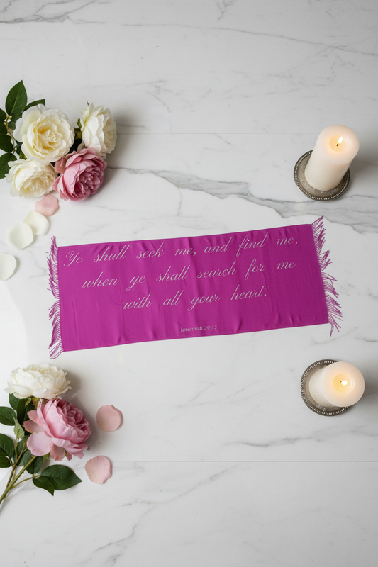 Pink Scripture Shawl