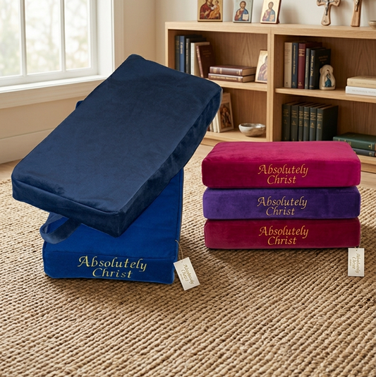 Christian Prayer Kneeling Pillow – Firm | Velvet Prayer Cushion