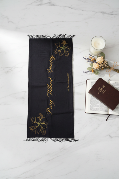Scripture Shawl – Flat Lay
